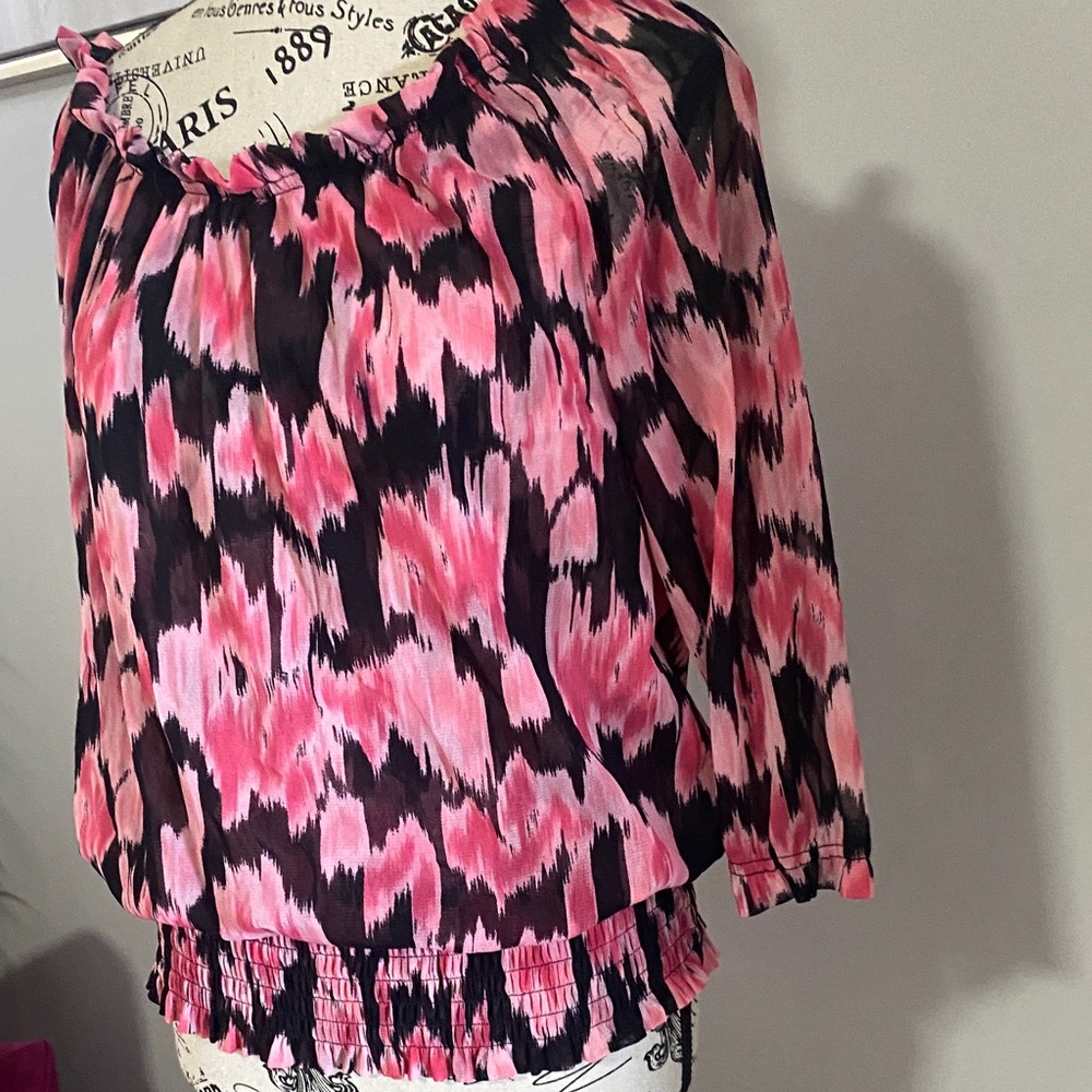 INC International Concepts Pink and Black Blouse